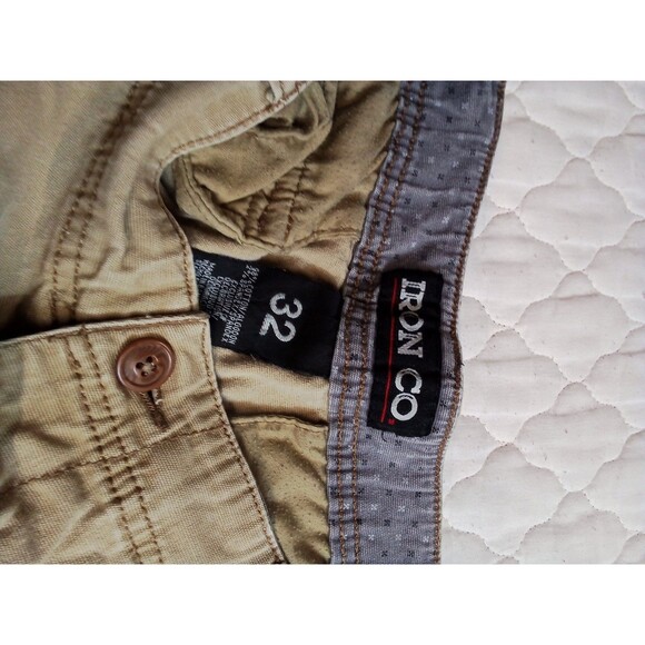 Men's Iron Co Dark Khaki  Cargo Shorts Size 32 - Picture 11 of 15